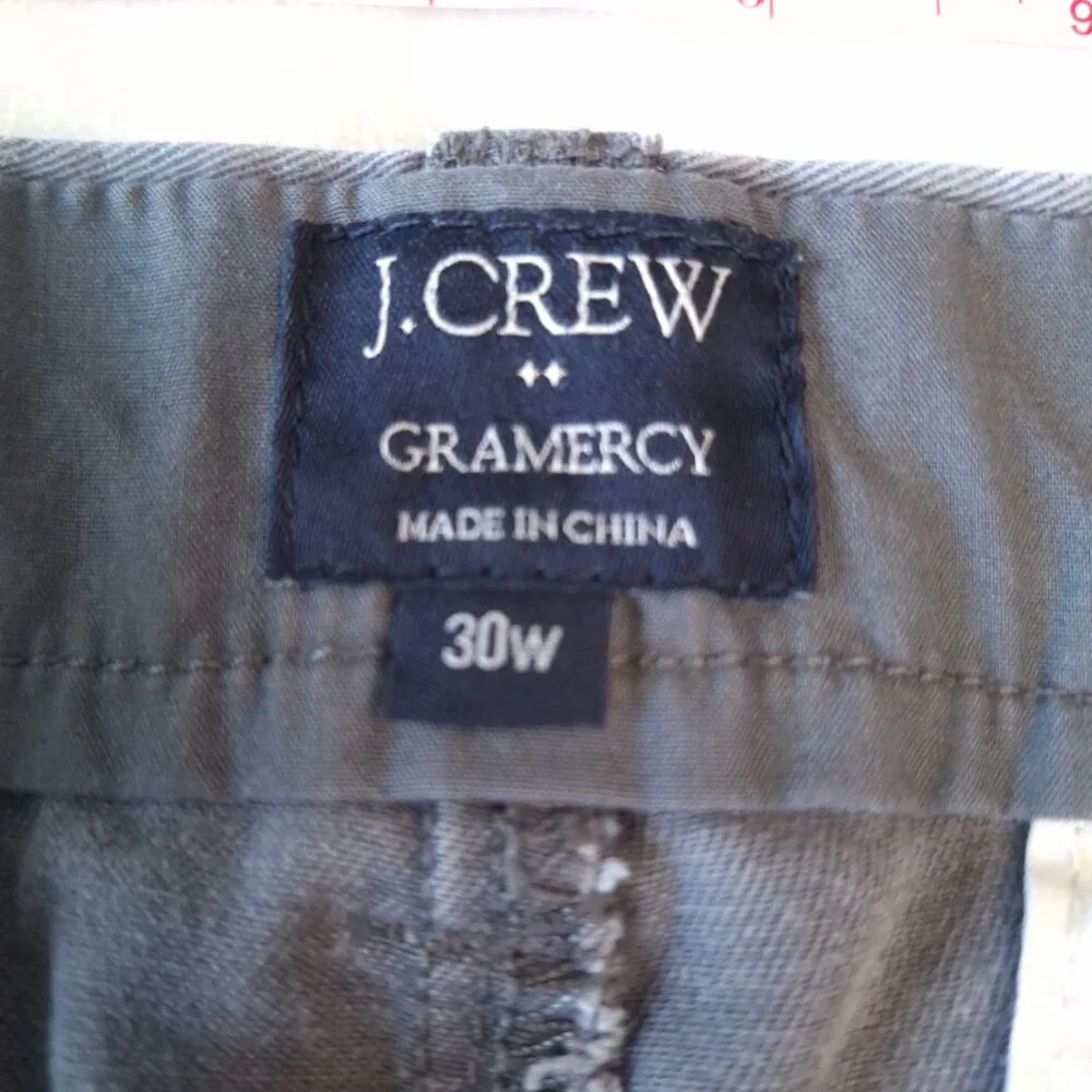 J. Crew Mens 30W Gramercy Chino‎ Gray Anchor Embroidered Shorts Nautical Preppy